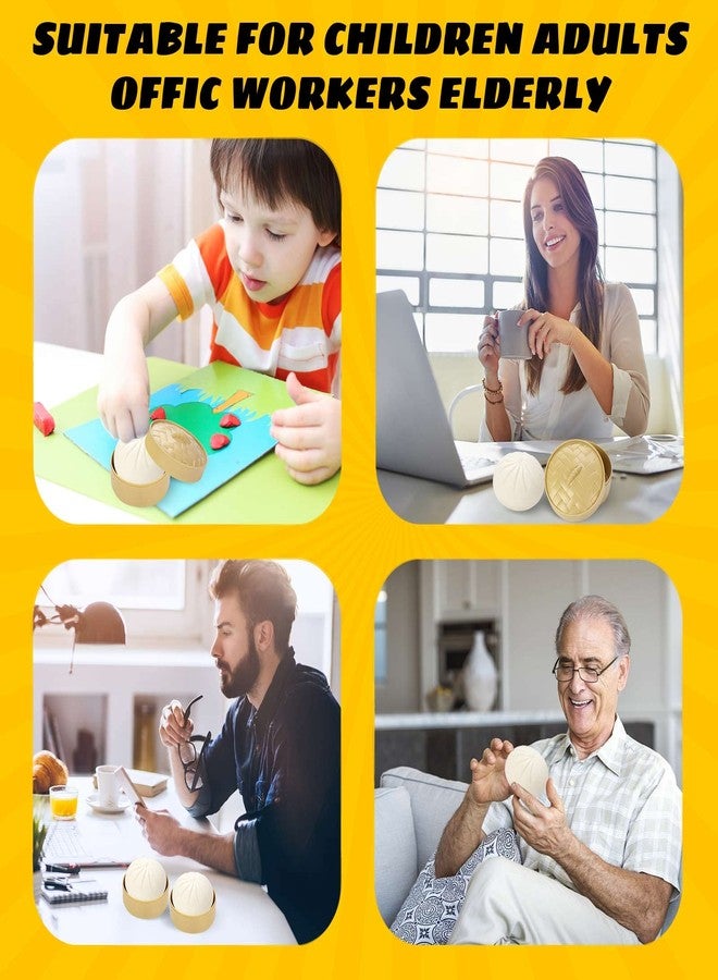 FFNIU طقم كرات ضغط على شكل زلابية 2، لعبة ضغط زلابية، خبز محشي مطبوخ على البخار، لعبة تخفيف الضغط وفك التوتر لمشروع الهالوين، خداع الناس، لعب الأطفال - Image 4
